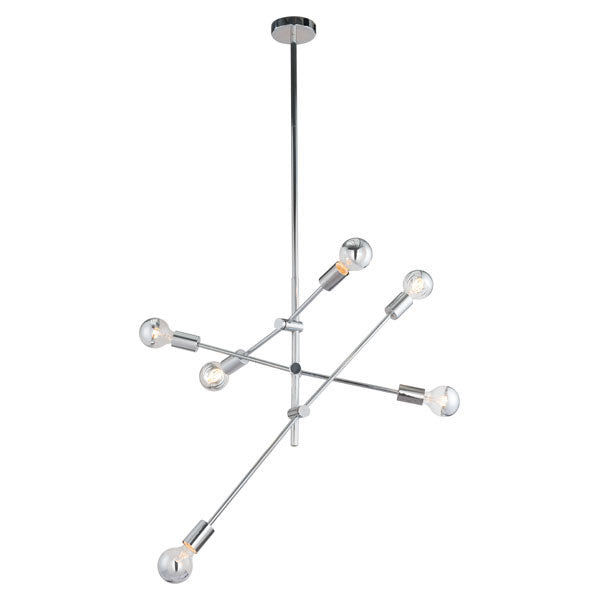 31.5" X 31.5" X 76" Chrome Metal Ceiling Lamp