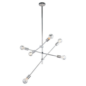 31.5" X 31.5" X 76" Chrome Metal Ceiling Lamp
