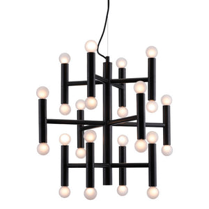 23" X 23.6" X 23.6" Black Ceiling Lamp