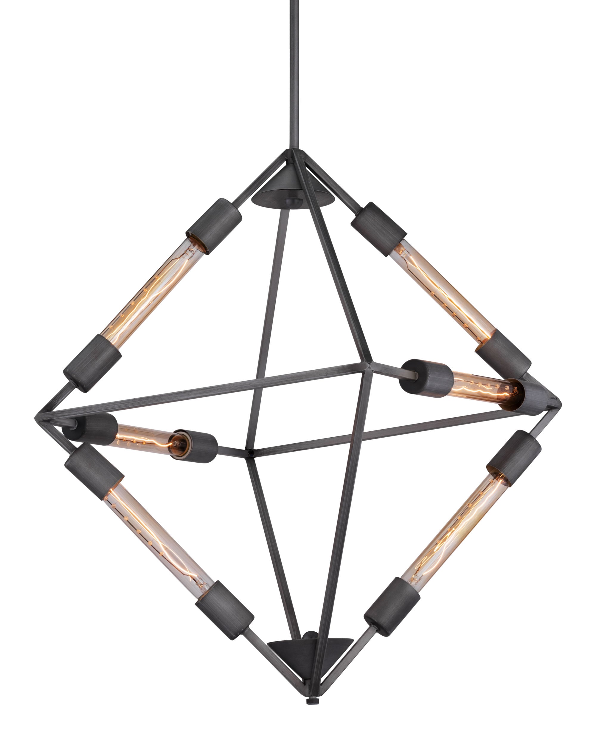 26.2" x 26.2" x 75.6" Rust, Metal, Ceiling Lamp