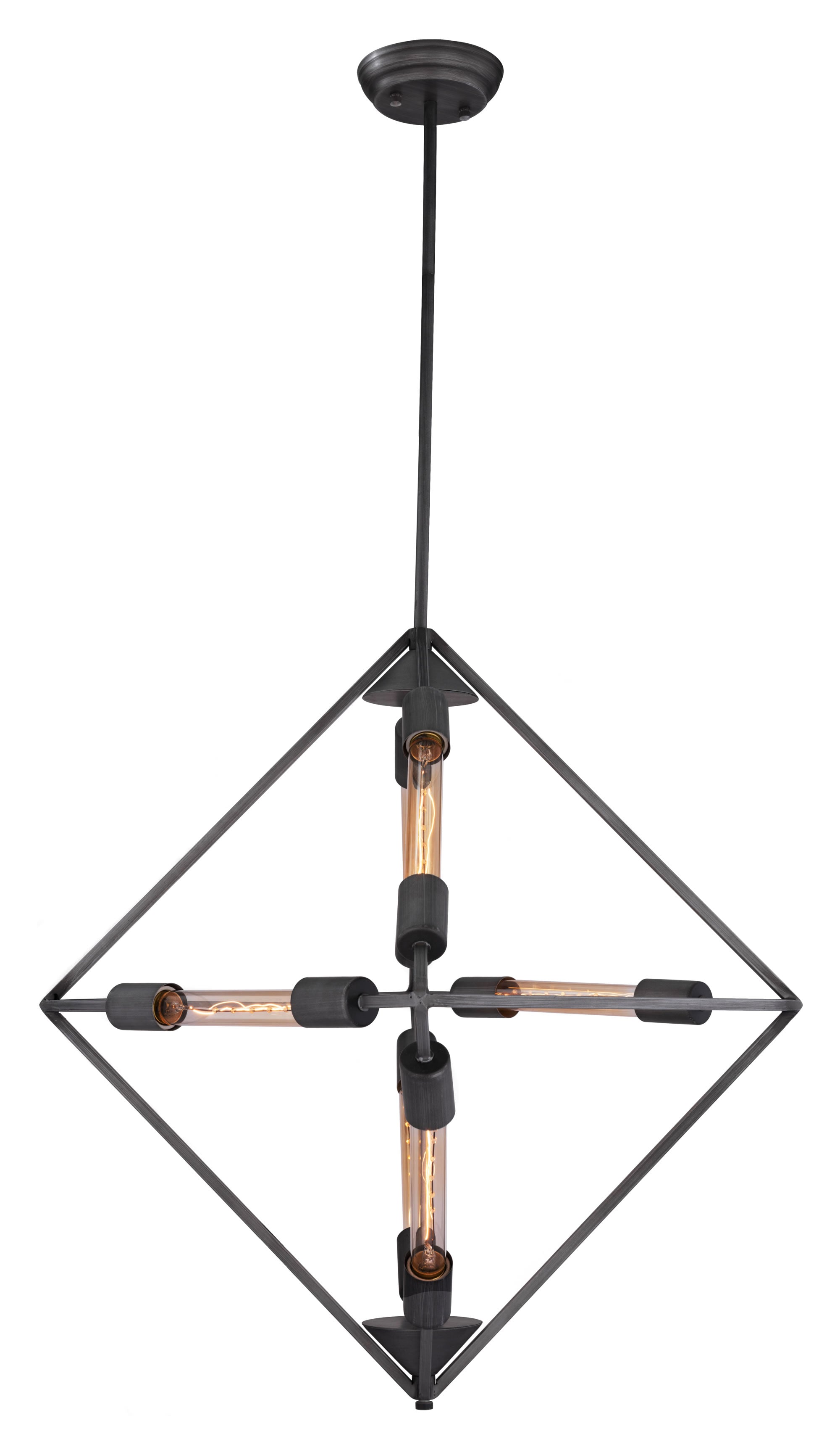 26.2" x 26.2" x 75.6" Rust, Metal, Ceiling Lamp