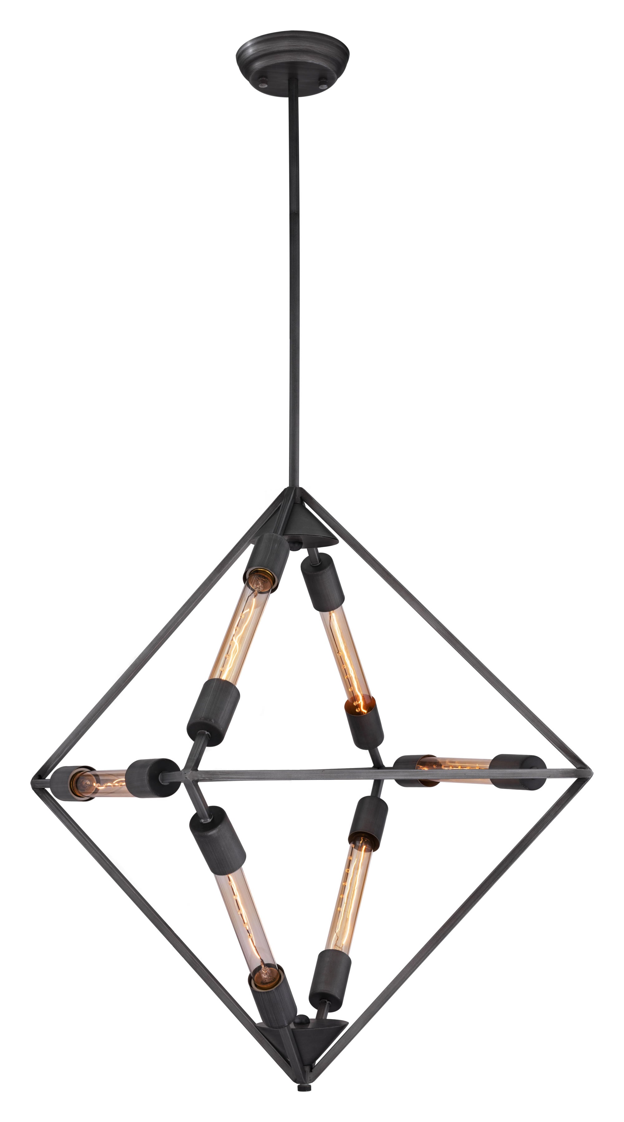 26.2" x 26.2" x 75.6" Rust, Metal, Ceiling Lamp