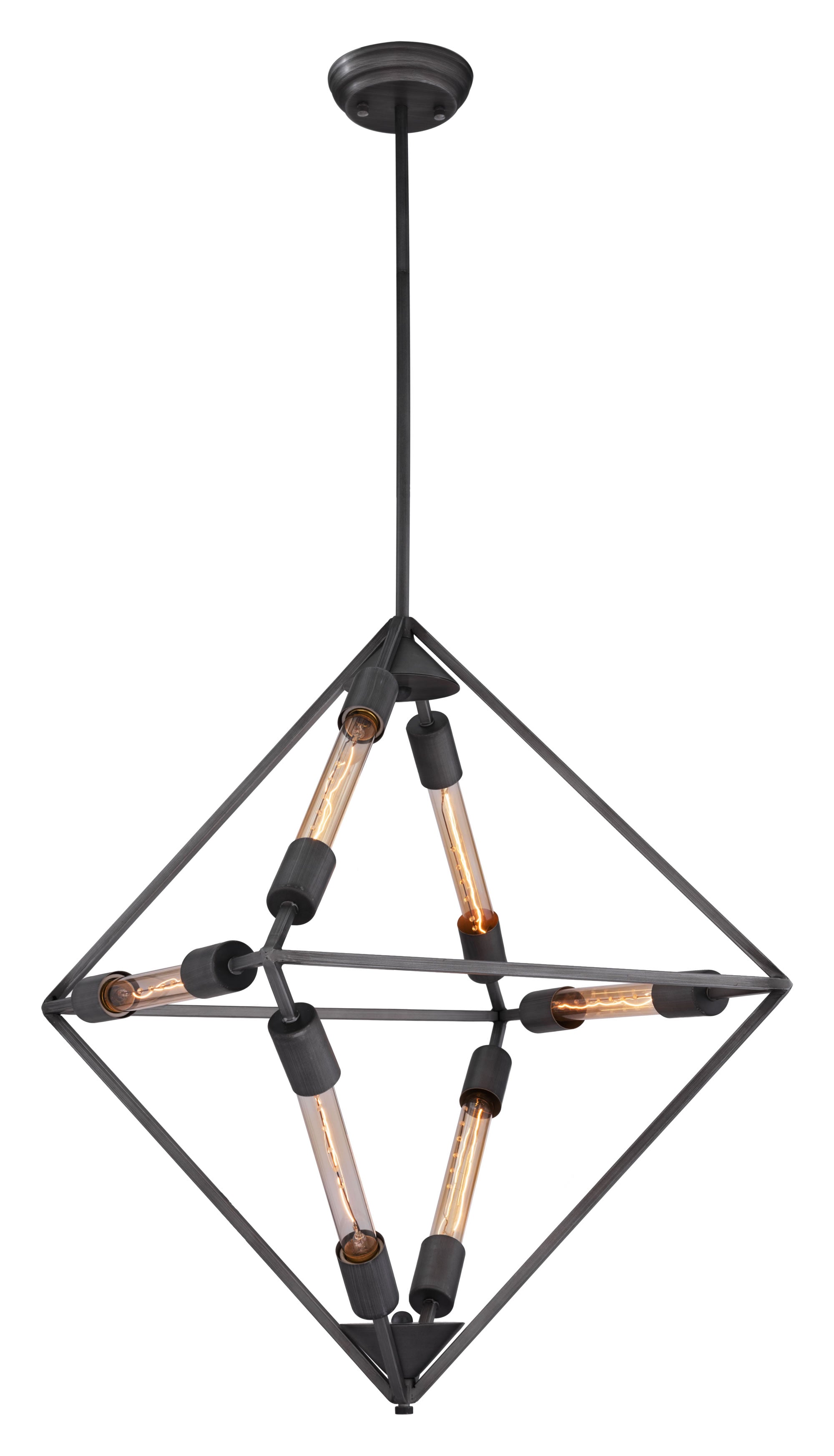 26.2" x 26.2" x 75.6" Rust, Metal, Ceiling Lamp