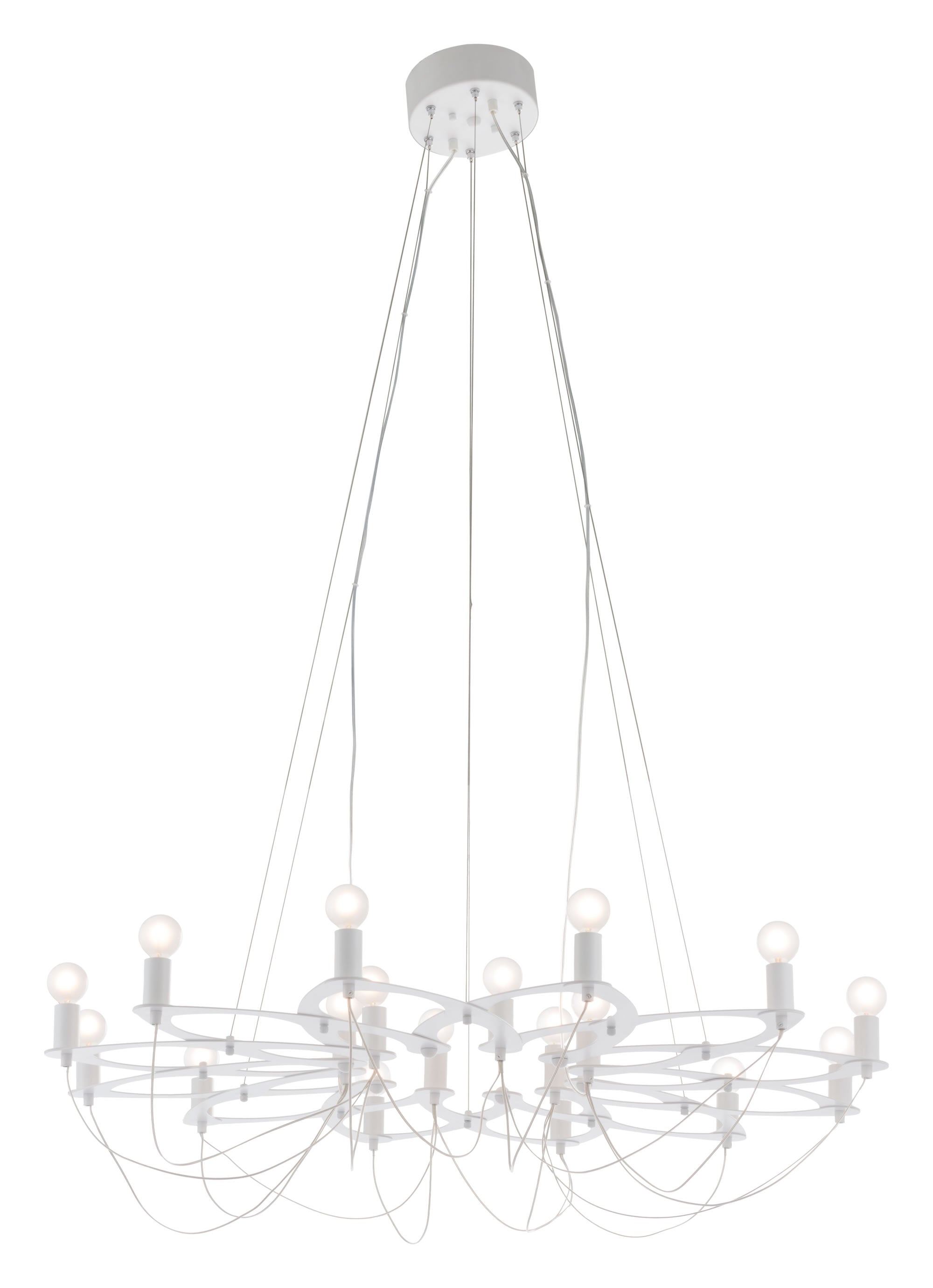 42.5" x 42.5" x 11" White, Metal, Ceiling Lamp
