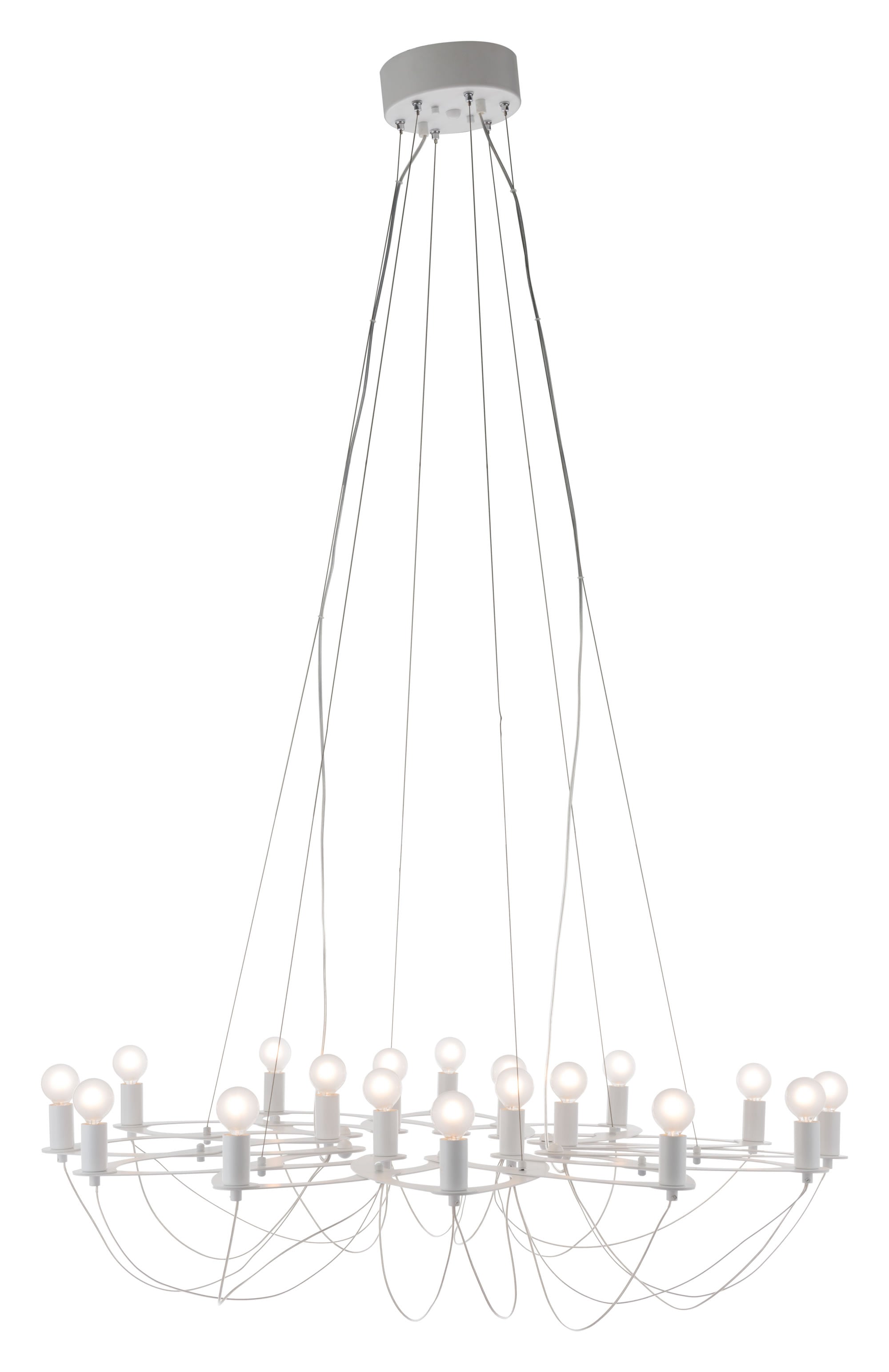 42.5" x 42.5" x 11" White, Metal, Ceiling Lamp