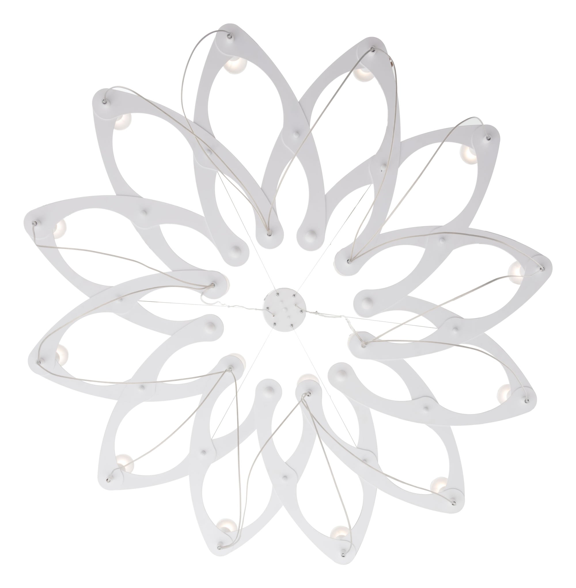 42.5" x 42.5" x 11" White, Metal, Ceiling Lamp