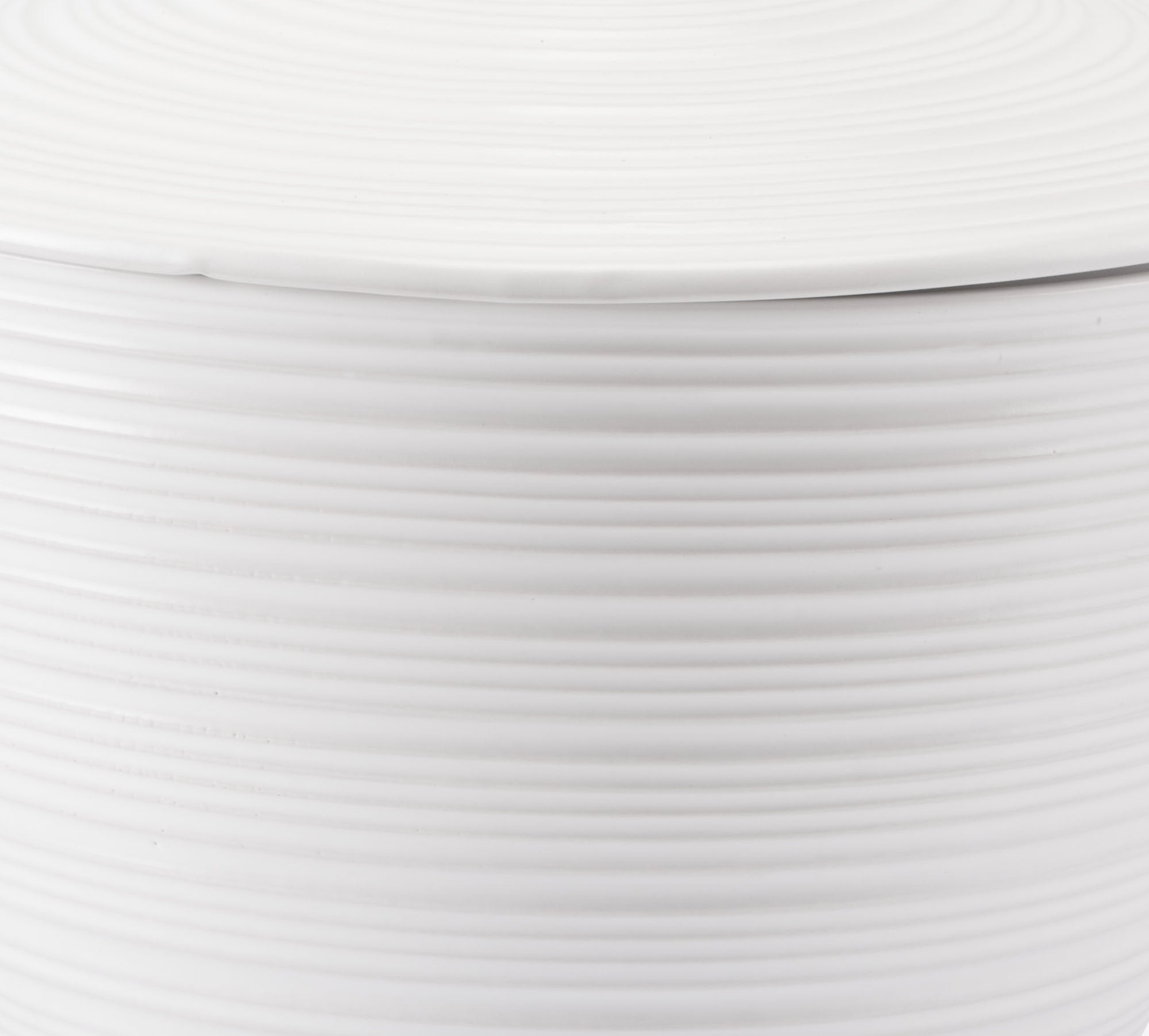 12.4" x 12.4" x 11" White, Ceramic, Covered Jar