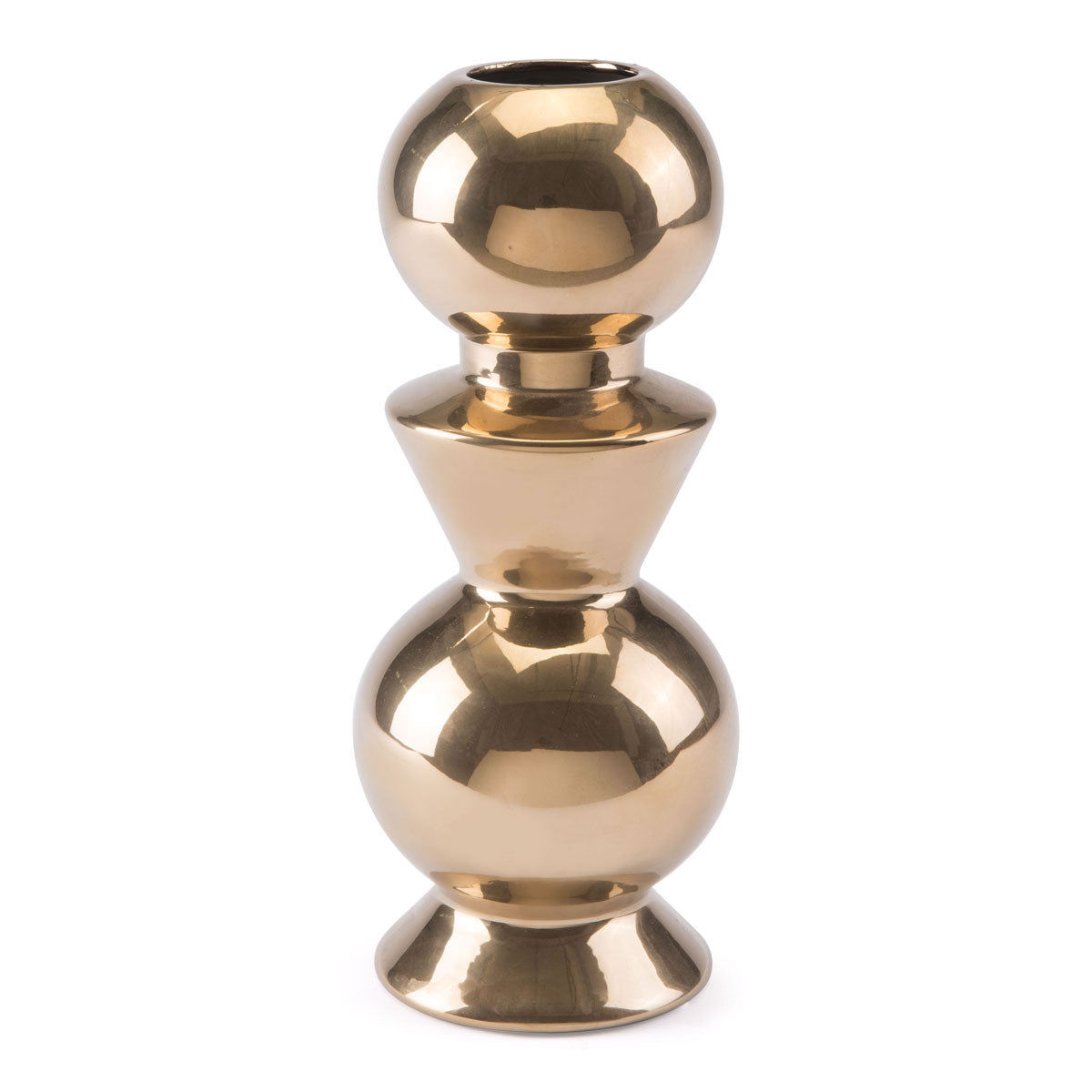 5.3" x 5.3" x 12.6" Gold, Ceramic, Objet