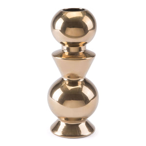 5.3" x 5.3" x 12.6" Gold, Ceramic, Objet