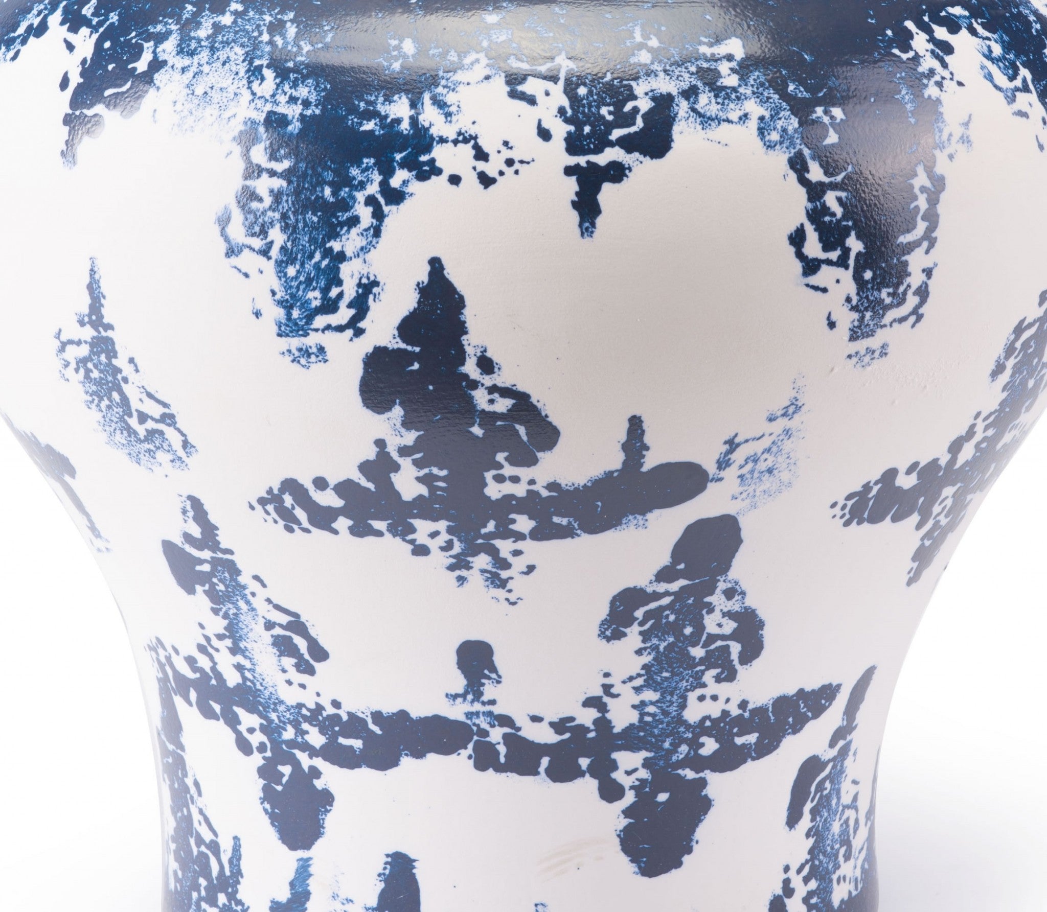 Blue and White Ceramic Medium Temple Jar Urn
