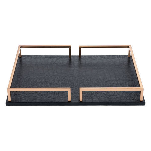 15.7" X 11.6" X 2" Black Square Table Tray