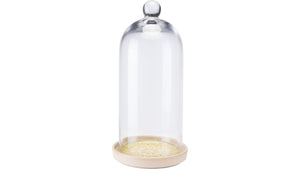 6.3" X 6.3" X 13.4" Small Green Glass Dome
