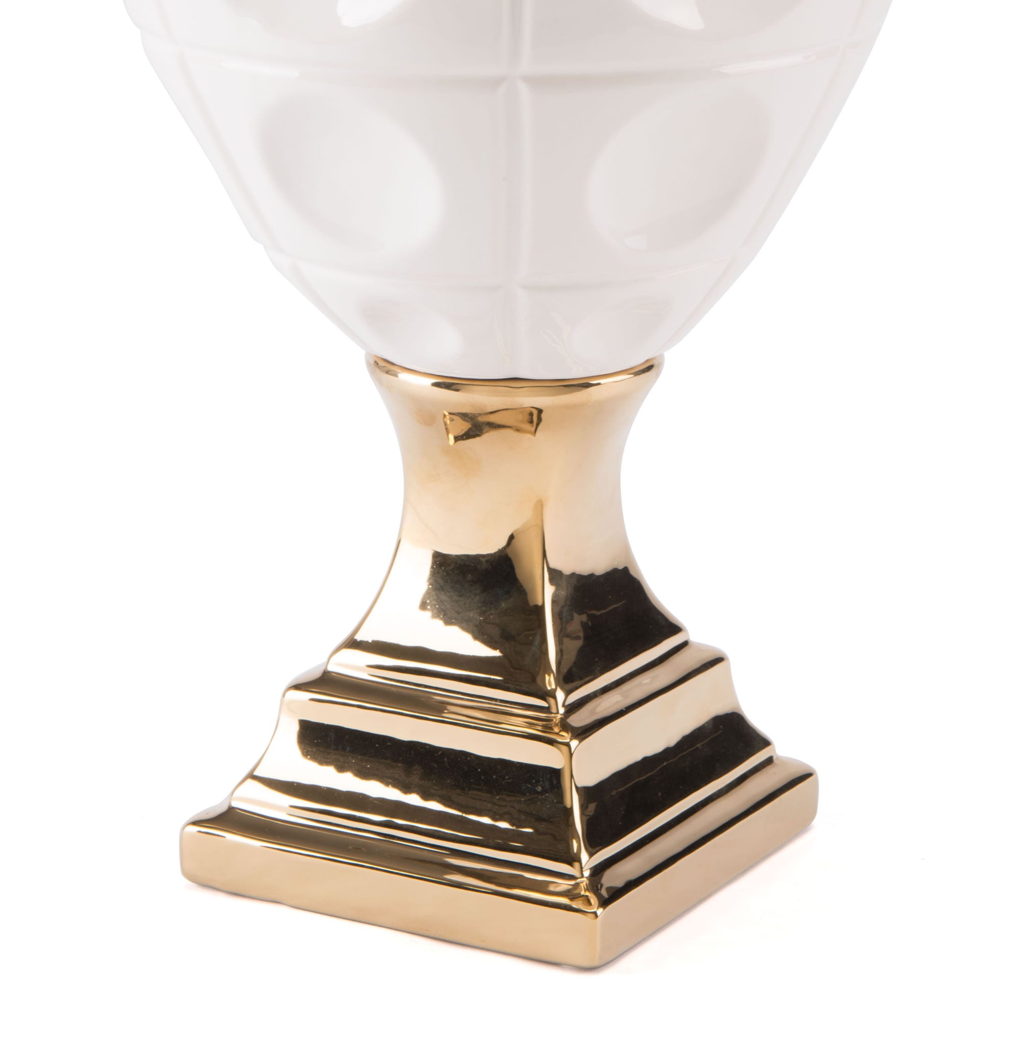 10.4" x 10.4" x 25.6" Gold & White, Dolomite, Jar Large