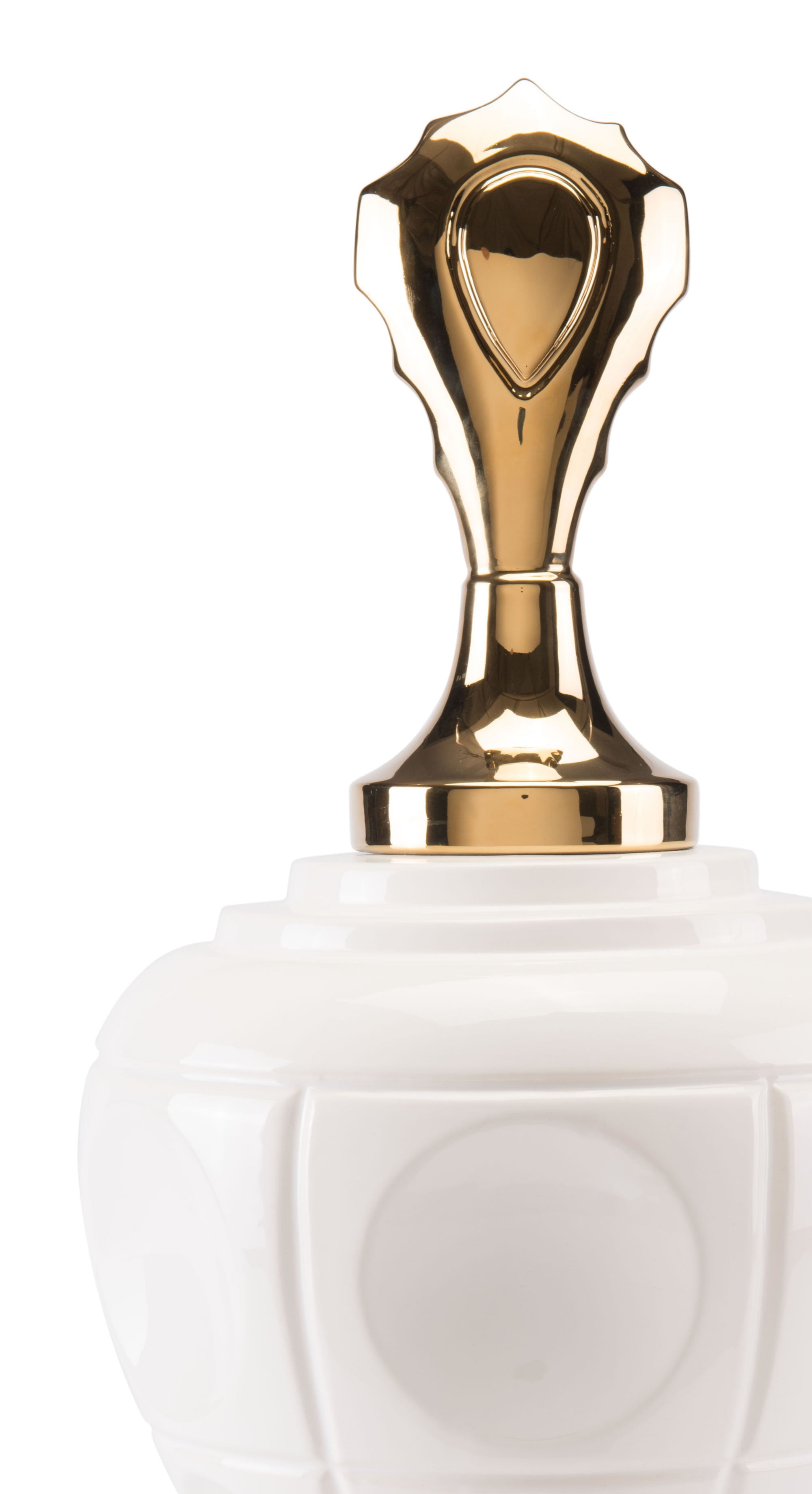 10.4" x 10.4" x 25.6" Gold & White, Dolomite, Jar Large