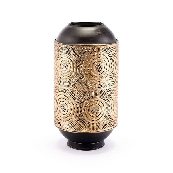 8.3" X 8.3" X 15.7" Antique Gold Candle Holder