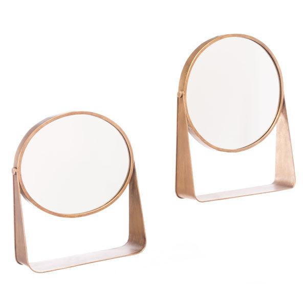 19.9" X 3.9" X 21.3" 2 Pcs Gold Table Mirror