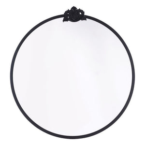 31.5" X 1.6" X 33.3" Black Round Mirror