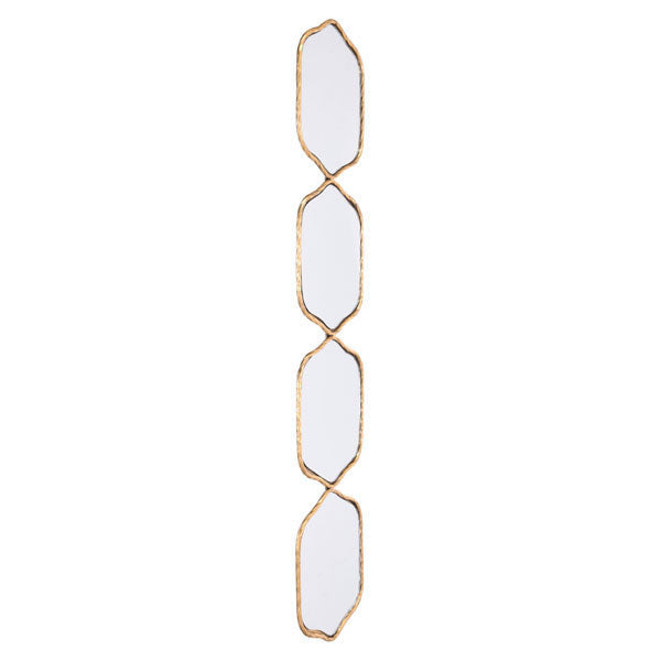 9.1" X 0.6" X 43.3" Intriguing Gold Mirror With Twists And Turns