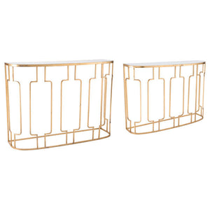42.9" X 12.6" X 30.7" 2 Pcs Gold Console Tables