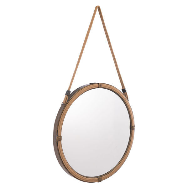 23.6" X 2" X 41.1" Urban Industrial Brown Mirror