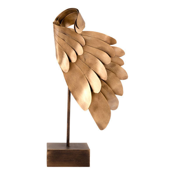 8.7" X 5.5" X 17.7" Gold Wing Sculpture Decor