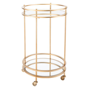17.9" X 17.9" X 29.9" Gold Round Bar Cart