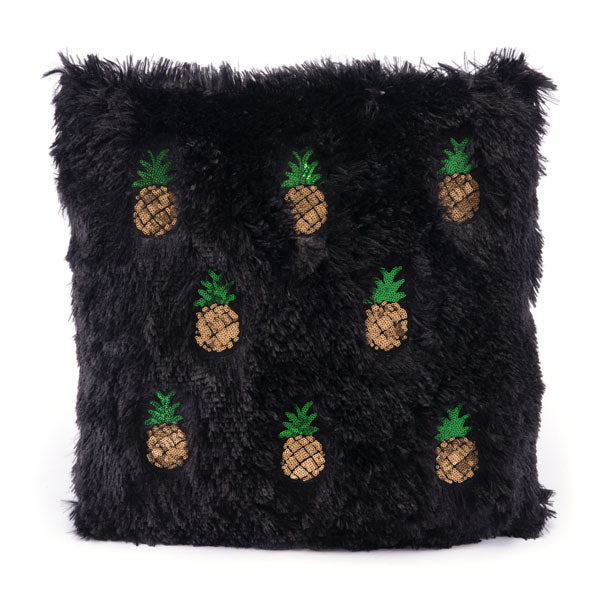 Black And Gold Pineapple Cozy Pillow