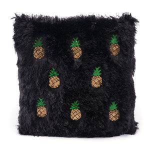 Black And Gold Pineapple Cozy Pillow