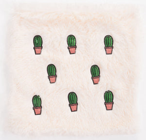 17.7" x 17.7" x 1.2" Beige & Pink, Foam, Cactus Pillow