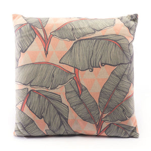 Tropical Palms Coral Pink Square Pillow