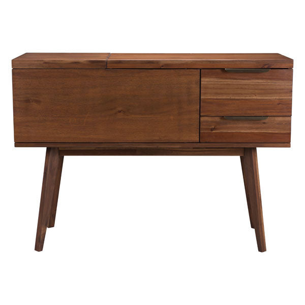 61.6" X 17.3" X 35.4" Chestnut Whiskey Cabinet