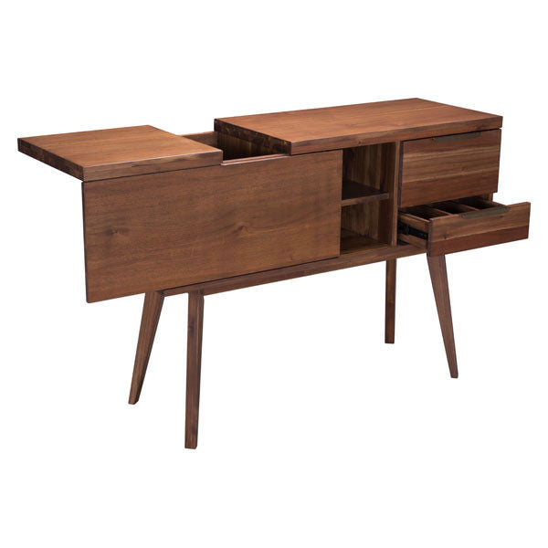 61.6" X 17.3" X 35.4" Chestnut Whiskey Cabinet