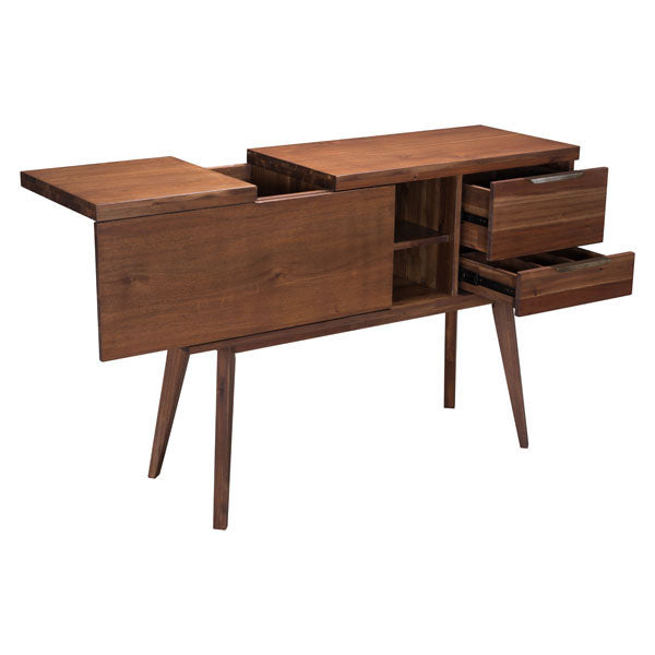 61.6" X 17.3" X 35.4" Chestnut Whiskey Cabinet