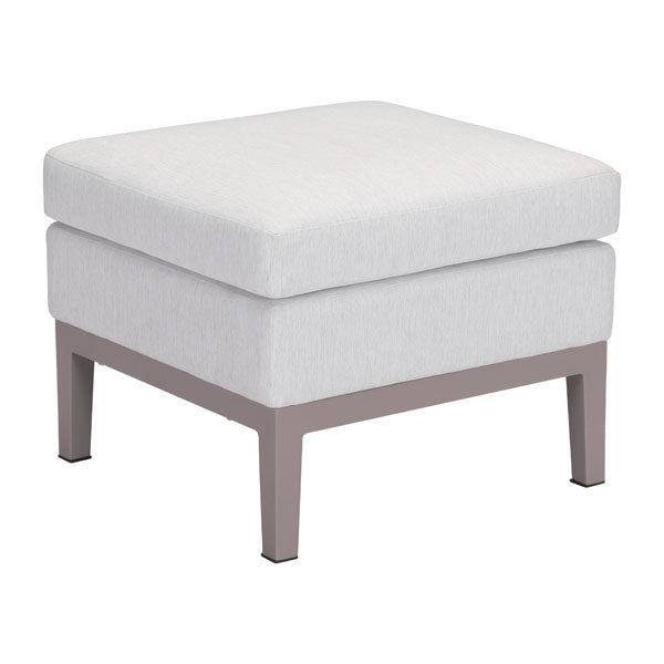 22.6" X 22.6" X 18.5" Champagne White Ottoman