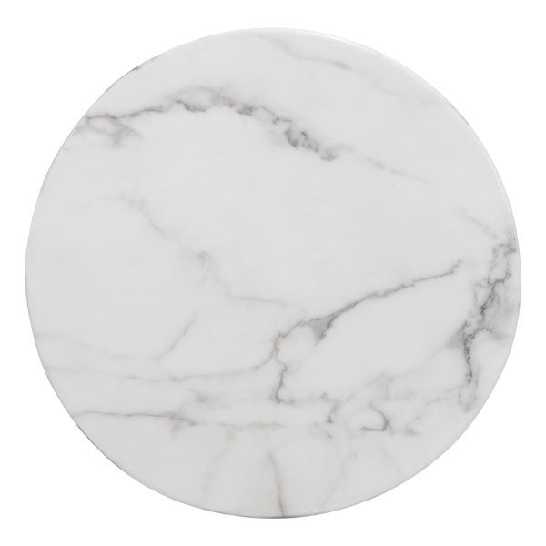 18.1" X 18.1" X 20.5" Stone And Brushed Stainless Steel End Table