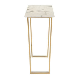 47.2" X 14.2" X 30.3" Stone And Gold Atlas Console Table