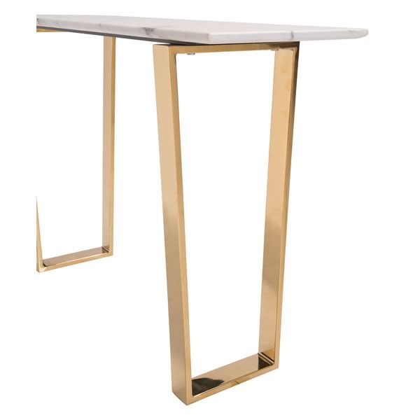 47.2" X 14.2" X 30.3" Stone And Gold Atlas Console Table
