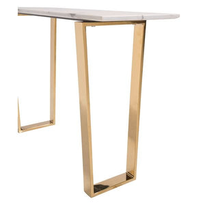 47.2" X 14.2" X 30.3" Stone And Gold Atlas Console Table