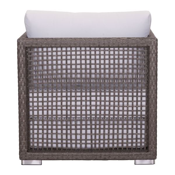 26.8" X 31.9" X 30" Cocoa And Light Gray Sunproof Fabric Arm Chair