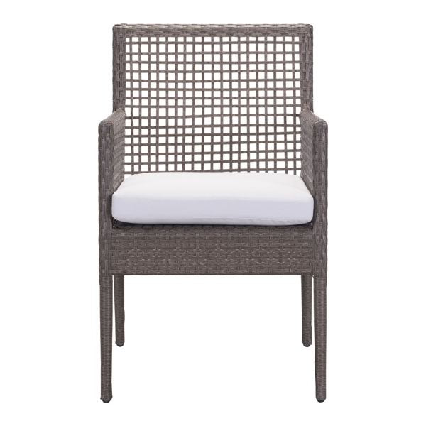 20.9" X 24.8" X 33.5" 2 Pcs Cocoa And Light Gray Sunproof Fabric Dining Chair