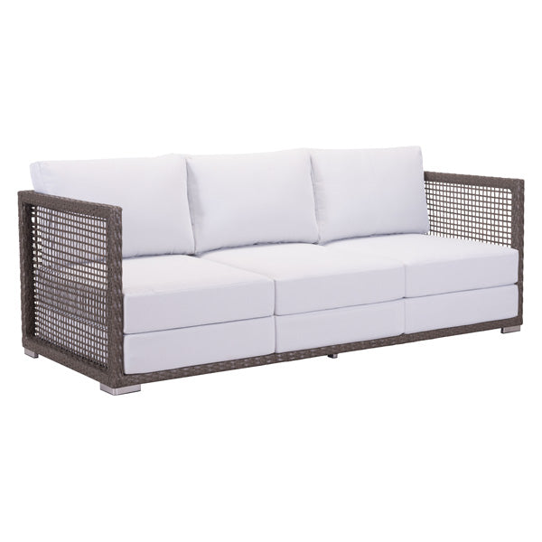 74.8" X 31.9" X 30" Cocoa And Light Gray Sunproof Fabric Sofa