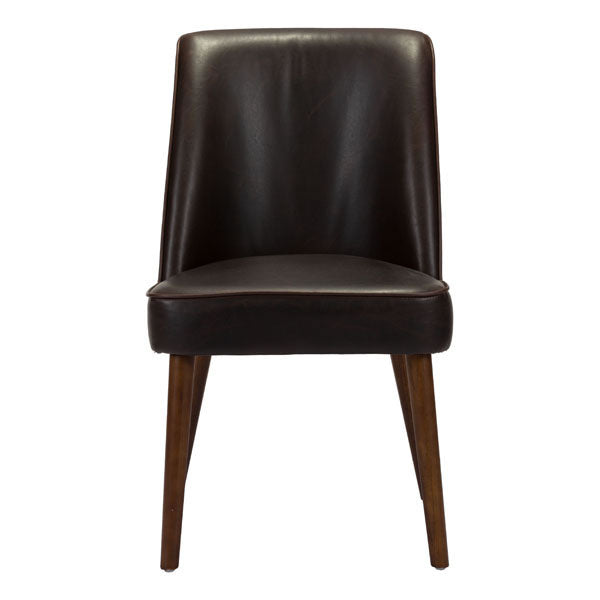 20.5" X 23.6" X 35.4" Brown Leatherette Toon Wood Dining Chair