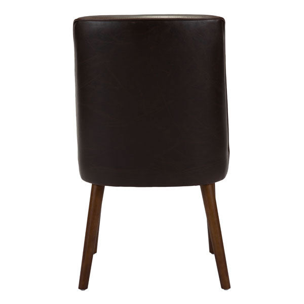 20.5" X 23.6" X 35.4" Brown Leatherette Toon Wood Dining Chair