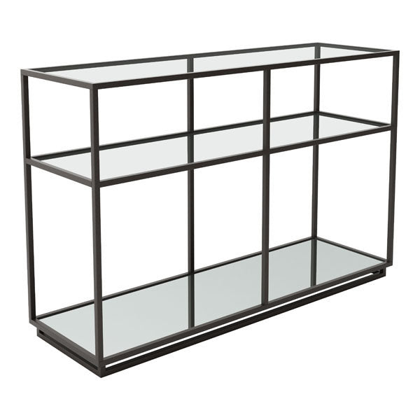 48" X 15" X 29.9" Distressed Black Console Table
