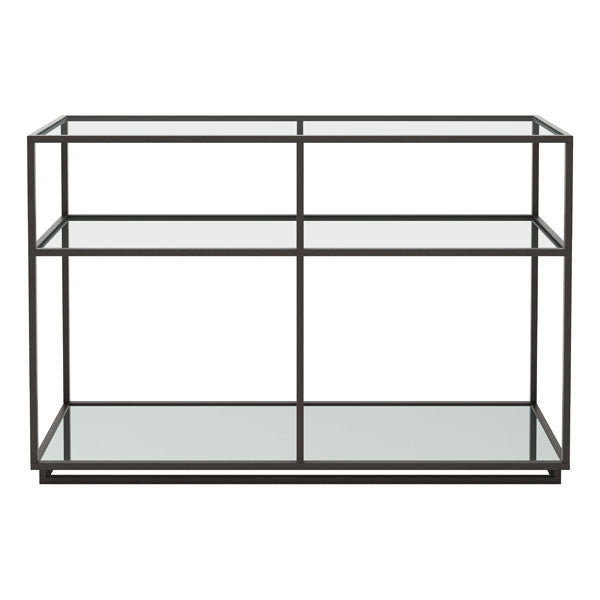 48" X 15" X 29.9" Distressed Black Console Table