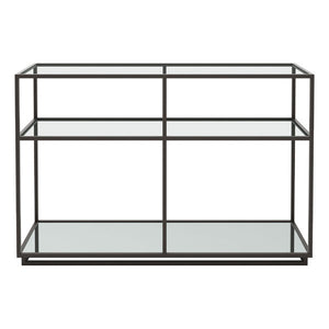 48" X 15" X 29.9" Distressed Black Console Table