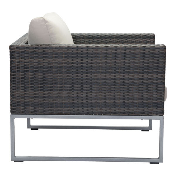 31.5" X 33" X 25" Brown And Beige Arm Chair