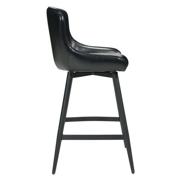 18.7" X 19.1" X 38.2" Black Swivel Barstool