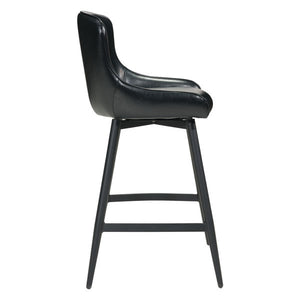 18.7" X 19.1" X 38.2" Black Swivel Barstool