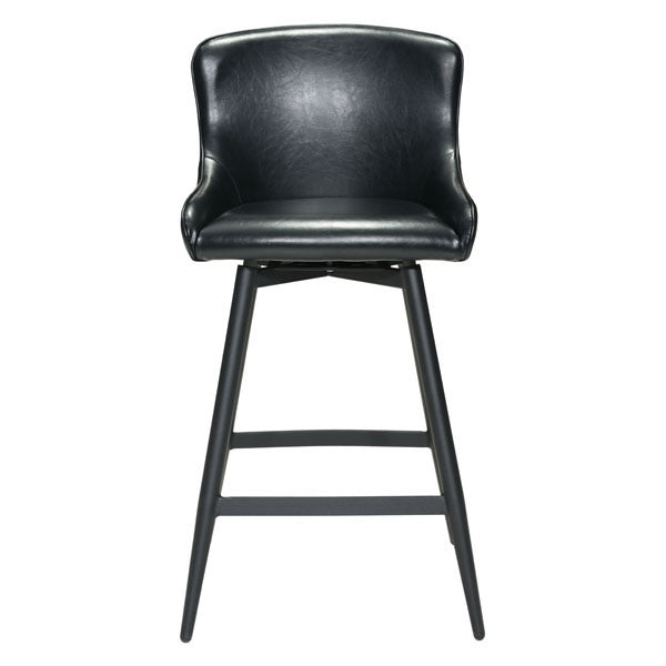 18.7" X 19.1" X 38.2" Black Swivel Barstool